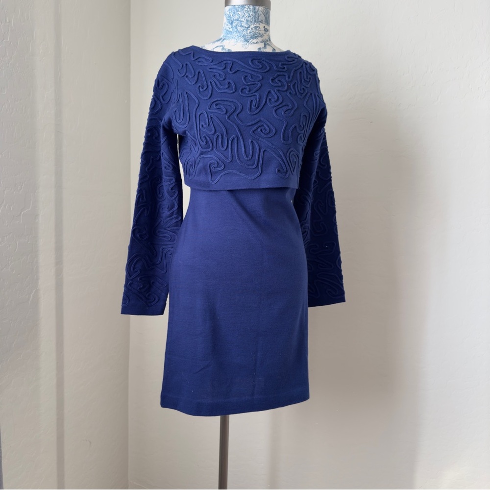 CAROLE LITTLE Royal Blue long Sleeve Mini Dress